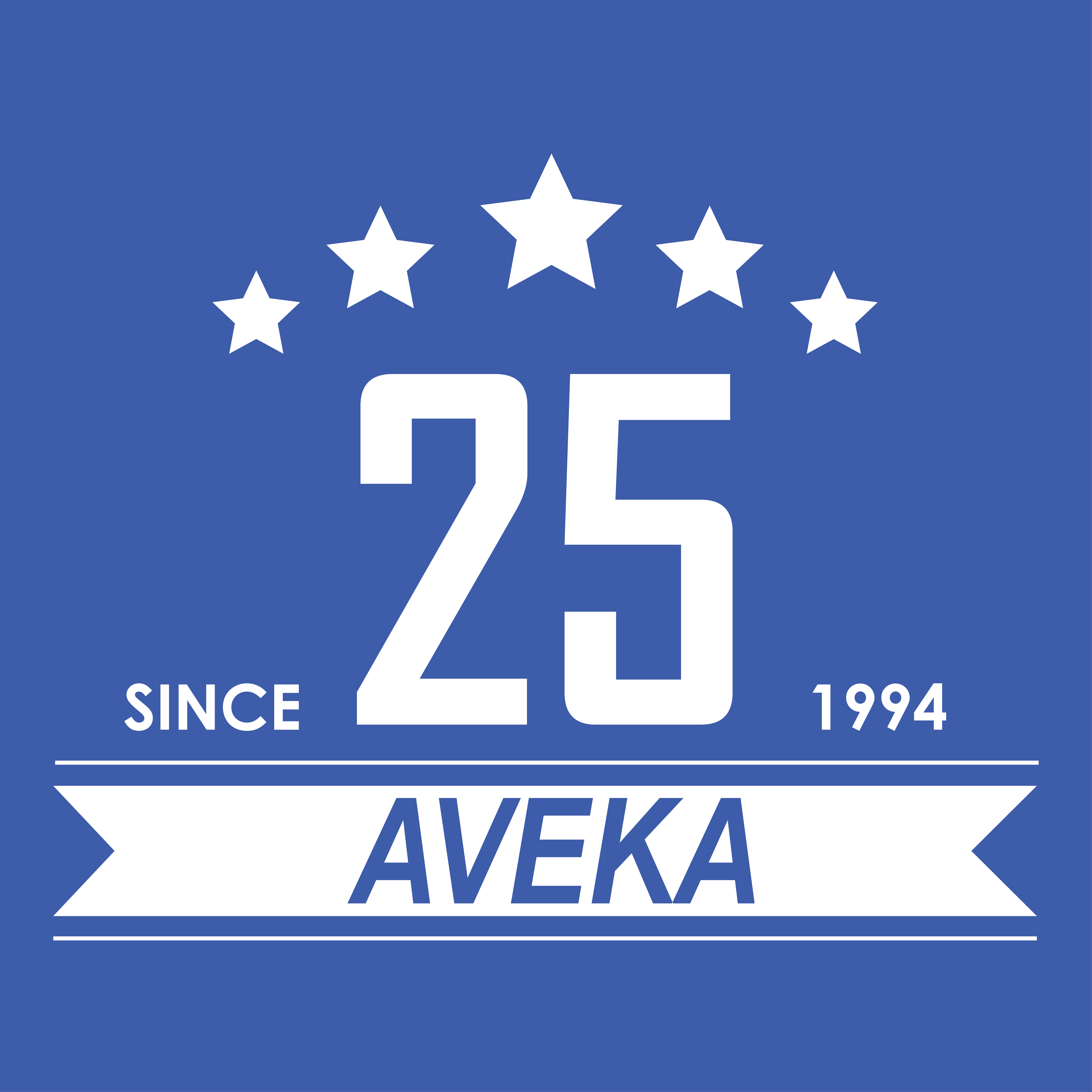 25 year logo blue